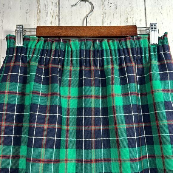 J.Crew Plaid Wool Mini Skirt Green Navy Tartan Preppy Classic 0 Academia Holiday - Picture 4 of 13